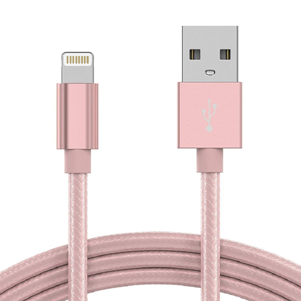 фото Кабель зарядки для iphone, цвет розовый, 120 см, lumobook lb-wire-03