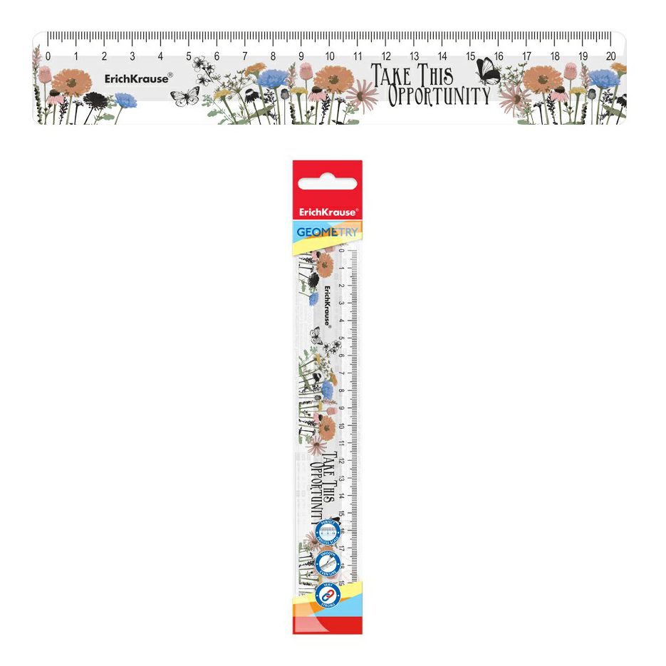 

Линейка ErichKrause Wild Flowers 20 см, Разноцветный