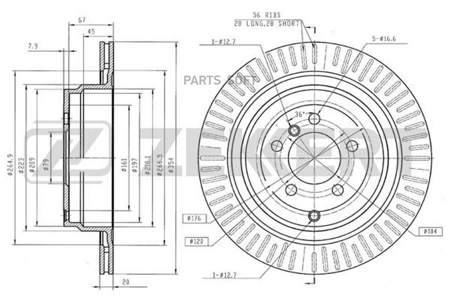 

Тормозной диск ZEKKERT BS5118