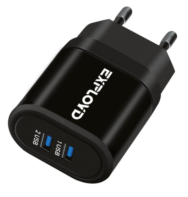 

Сетевое ЗУ 2xUSB Exployd EX-Z-976, 2,1A, черный