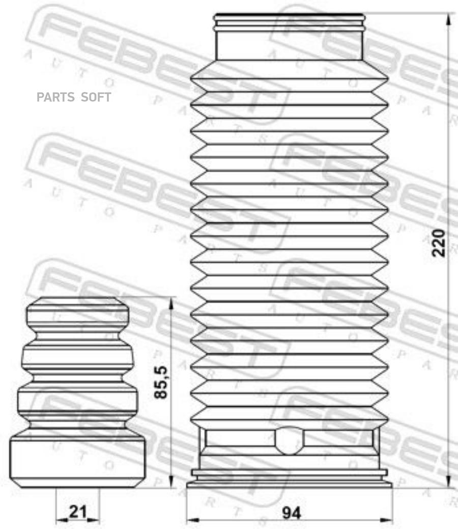 

FEBEST SZSHB-GVIIF-KIT Пыльник переднего амортизатора с отбойником комплект () 1шт