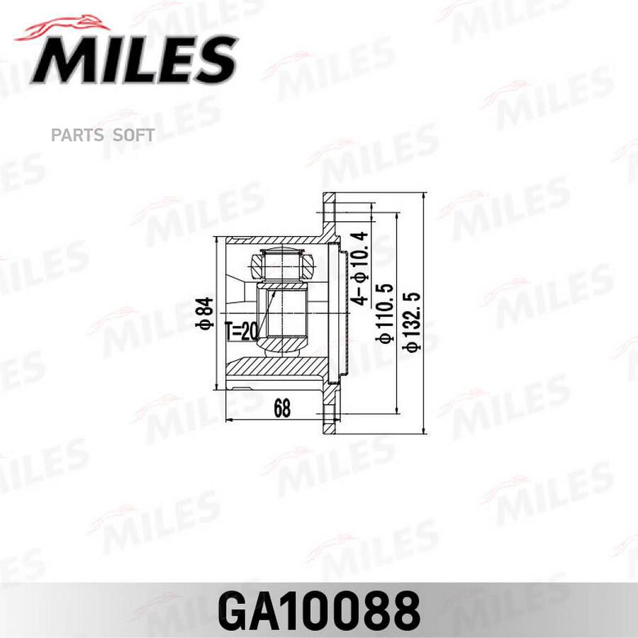 

MILES ШРУС внутренний задний TOYOTA CRESTA GX90,JZX9#,LX90,SX90 1992.10-1996.09 JP GA10088