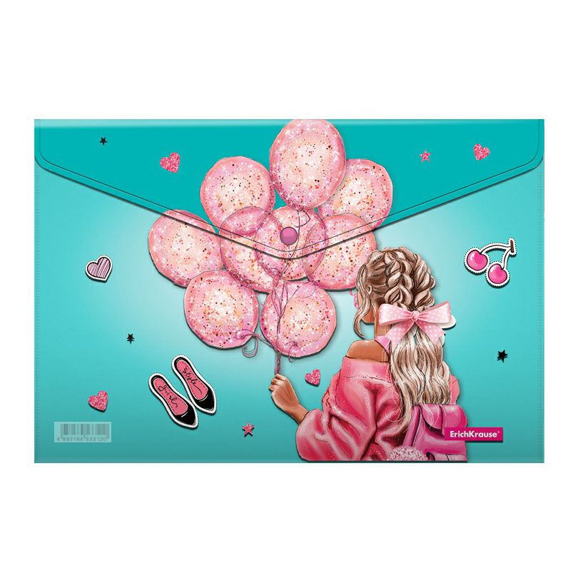 

Папка-конверт A4 ErichKrause Girly Day зеленая, Разноцветный