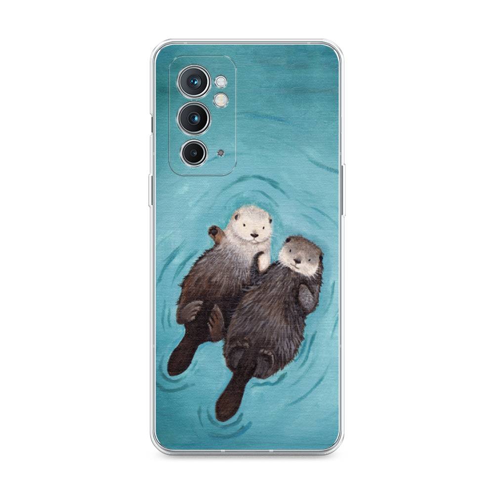 

Чехол Awog на OnePlus 9RT / ВанПлас 9RT "Парочка бобров", Голубой, 152050-10