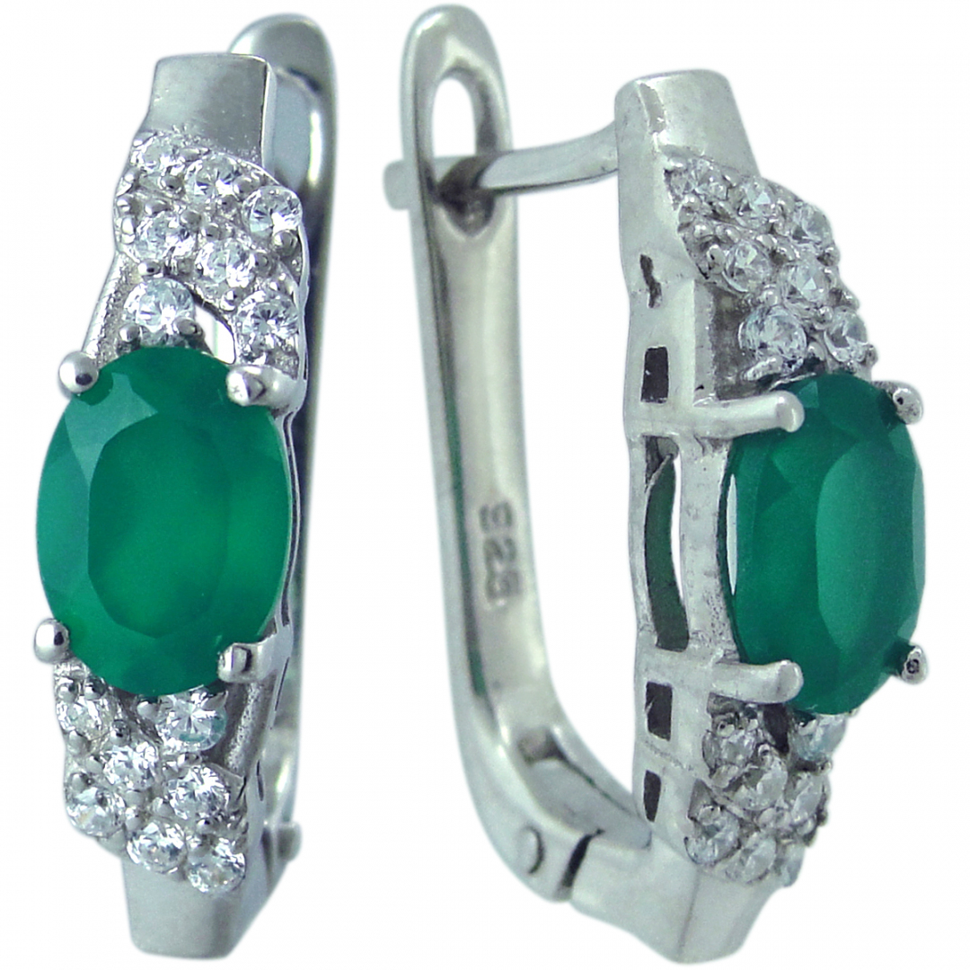 

Серьги из серебра с хризопразом Balex Jewellery 2405937602, 2405937602