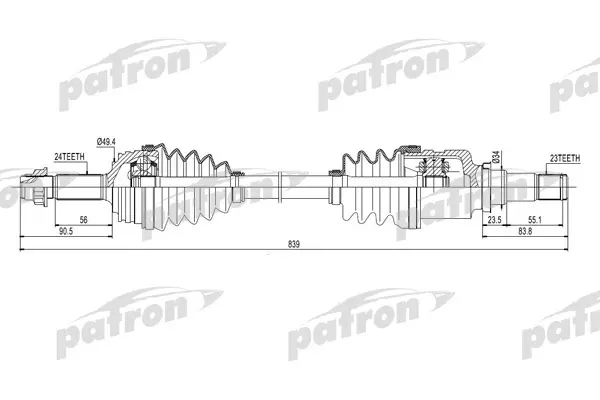 

PATRON Полуось PATRON PDS0260