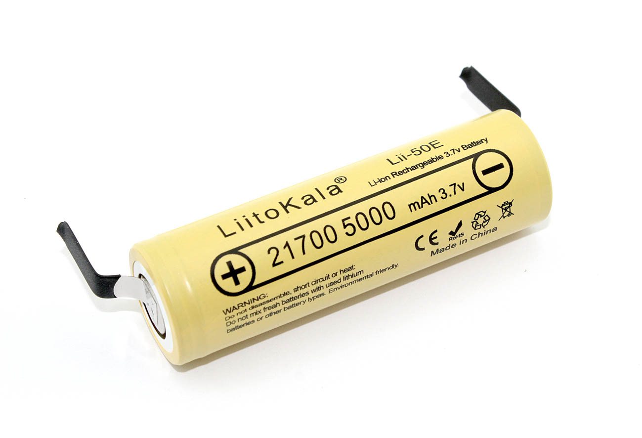 

Аккумулятор типа 21700 Li-Ion LiitoKala Lii-50E-N with connectors 5000mAh, 3.7V, типа 21700 Li-Ion LiitoKala Lii-50E-N with connectors 5000mAh, 3.7V