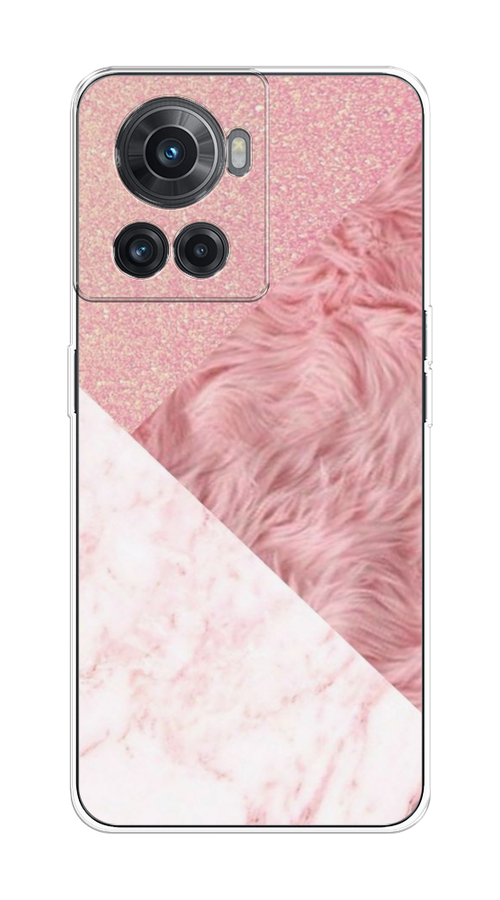 

Чехол на OnePlus 10R/Ace "Текстурные треугольники", Розовый;белый, 153050-1