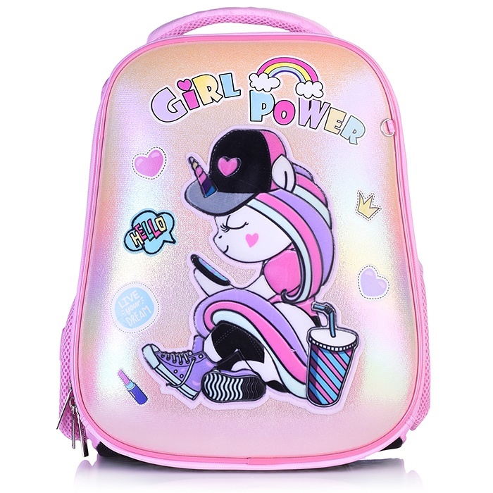 фото Рюкзак hatber ergonomic classic girl power 37х29х17 см, светоотражающий, 2 отделения