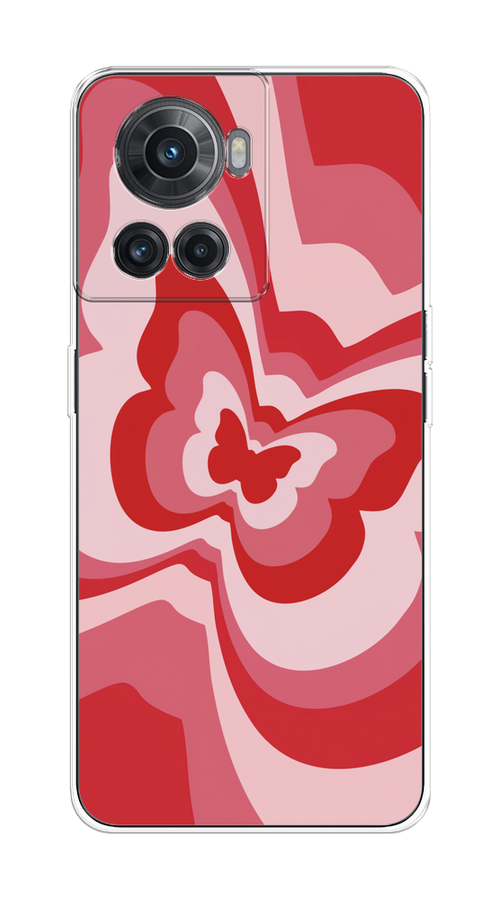 

Чехол на OnePlus 10R/Ace "Бабочка в стиле хиппи", Красный;розовый, 153050-1