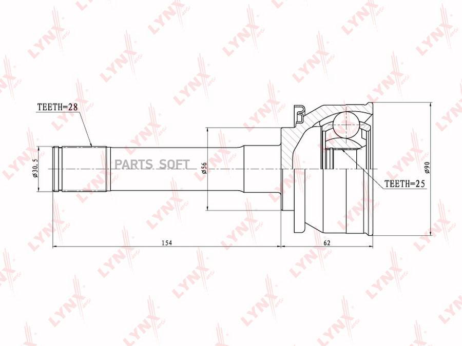 ШРУС наруж.MITSUBISHI Pajero 3.0 94-00/2.5TD 98> 100054055762