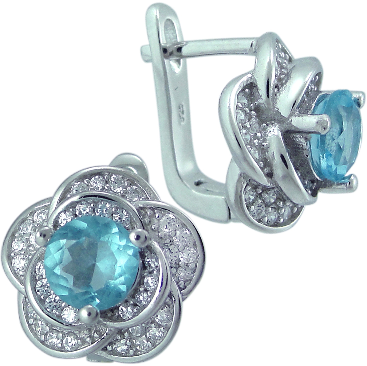 

Серьги из серебра с топазом Balex Jewellery 2405937669, 2405937669