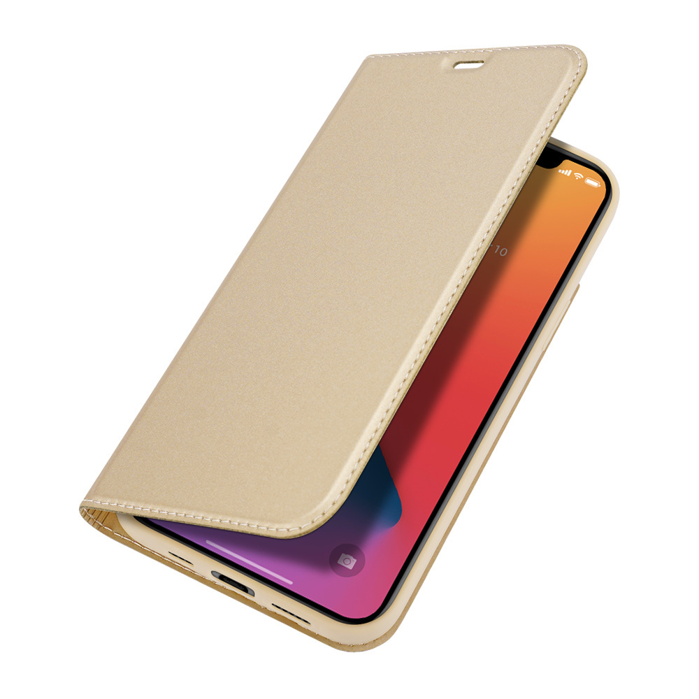 фото Чехол книжка для iphone 13 pro max 6.7", dux ducis skin series золотой