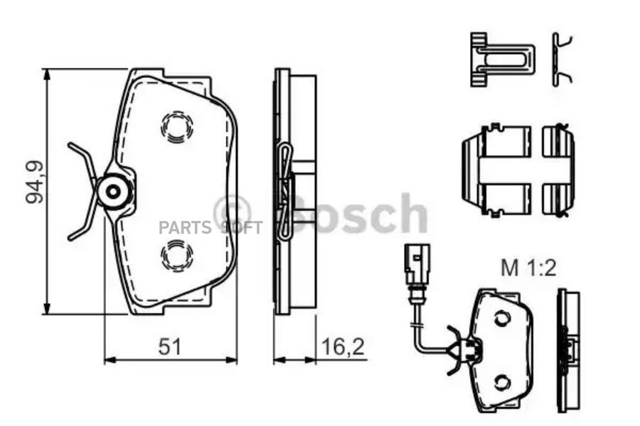 

Тормозные колодки Bosch передние дисковые 986494529