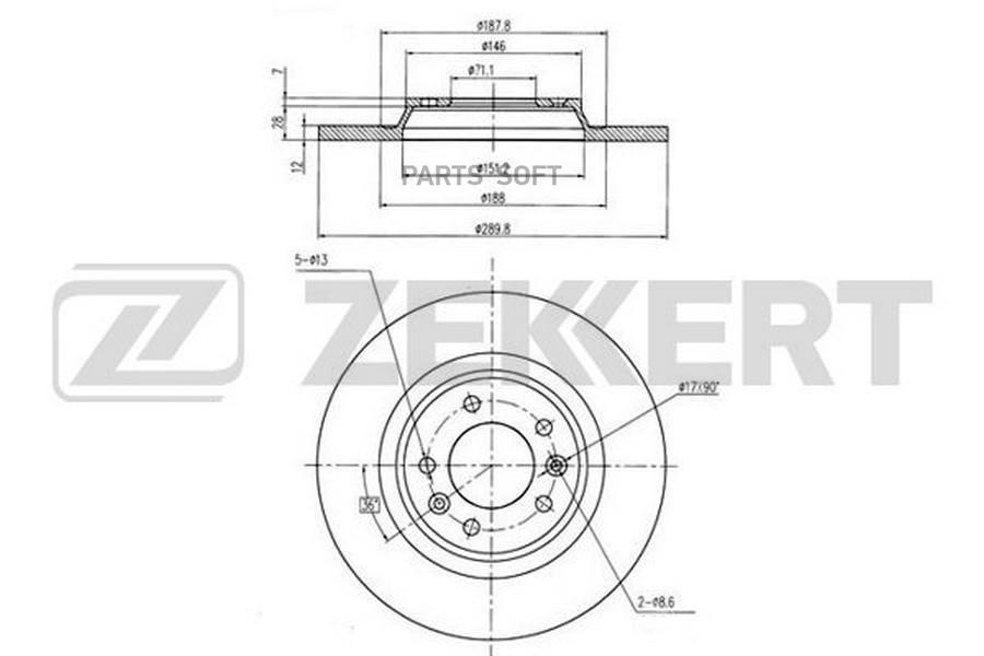 

Тормозной диск ZEKKERT BS5039