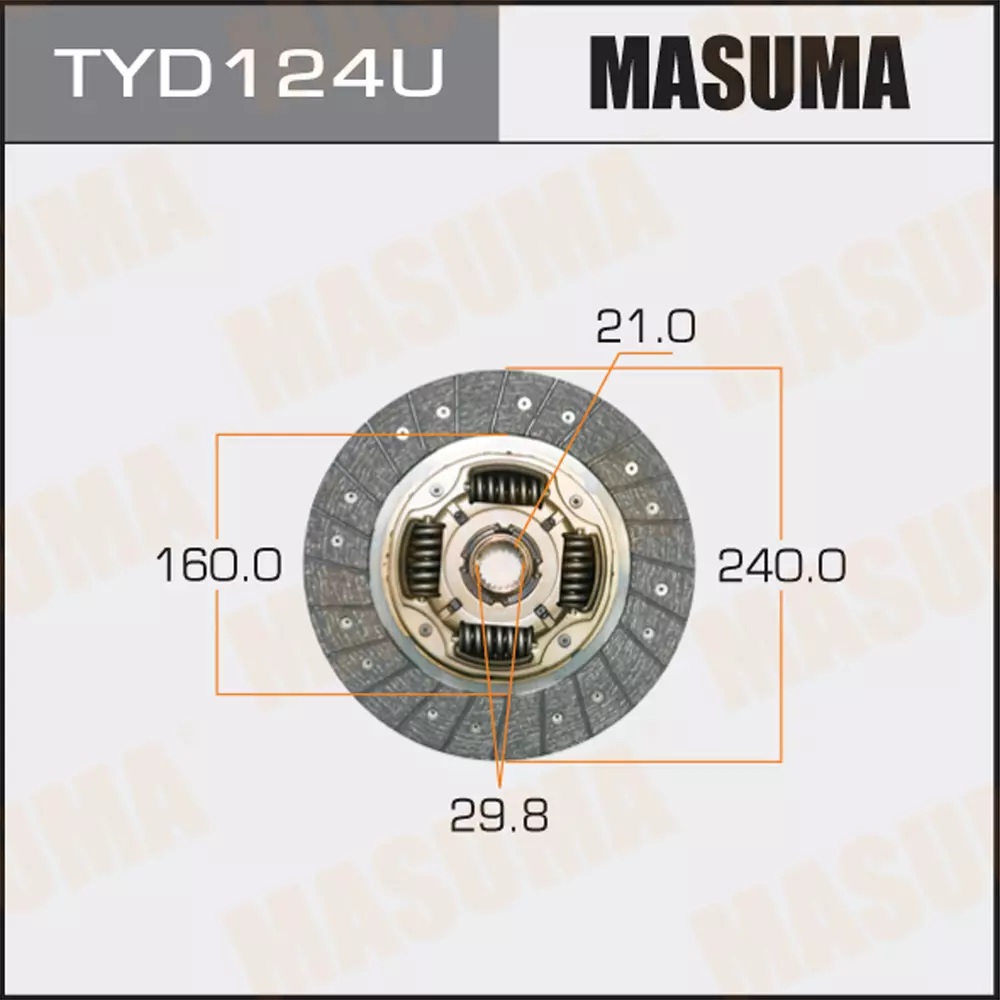 

Диск сцепления Toyota Chaser/RAV 4 II/Verossa 92>05 Masuma TYD124U