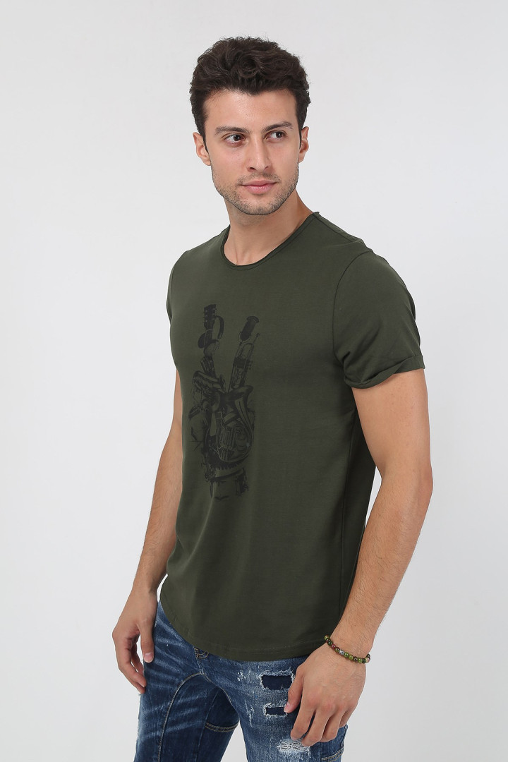 

Футболка мужская Terapi Giyim 25663 хаки XL (товары доставляются из-за рубежа), 25663