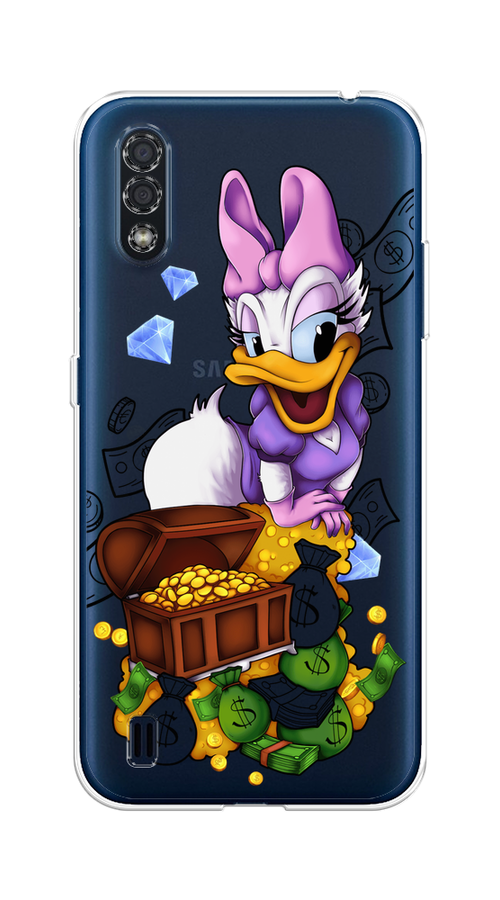 

Чехол на Samsung Galaxy M01 "Rich Daisy Duck", Коричневый;белый;фиолетовый, 2101150-6