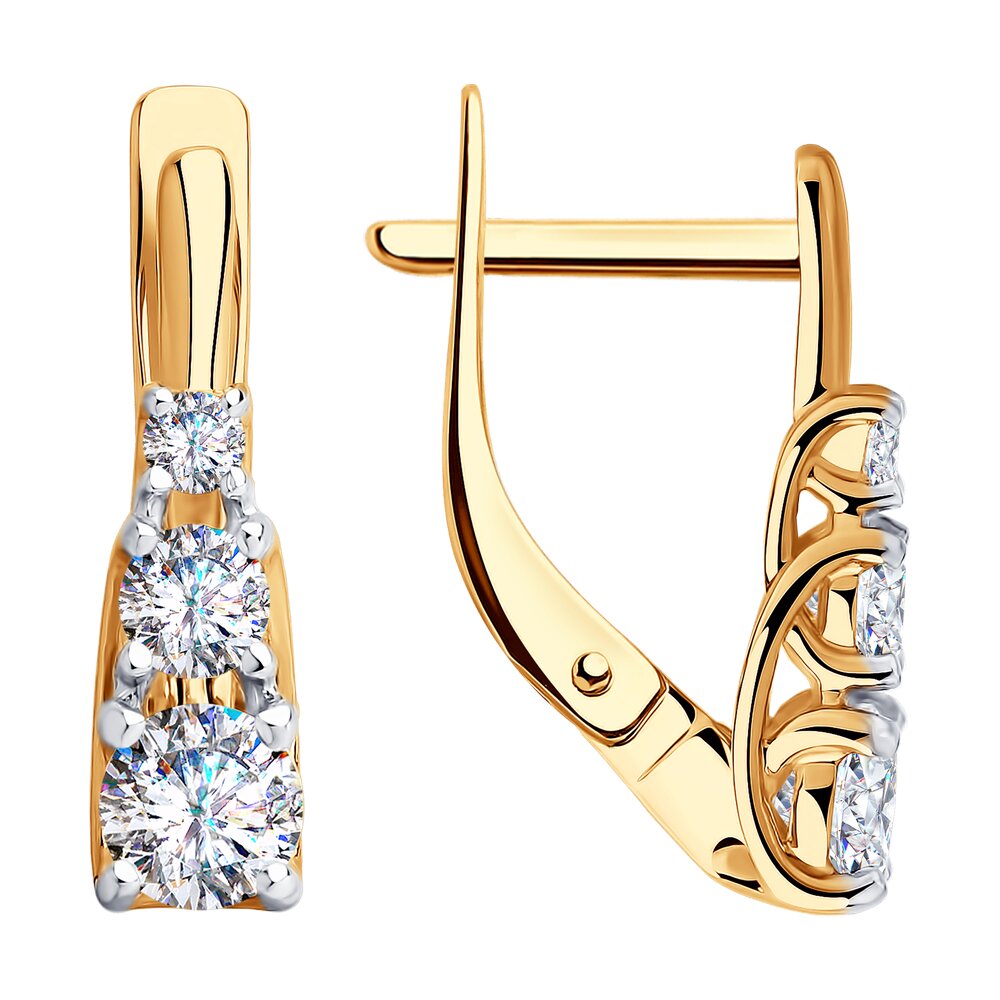 

Серьги из красного золота Diamant 31-120-00253-1, фианит, 31-120-00253-1