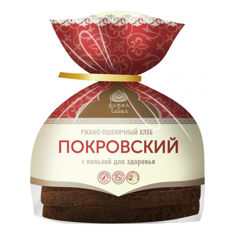 

Хлеб серый Челны-Хлеб Покровский пшенично-ржаной 300 г, Покровский пшенично-ржаной