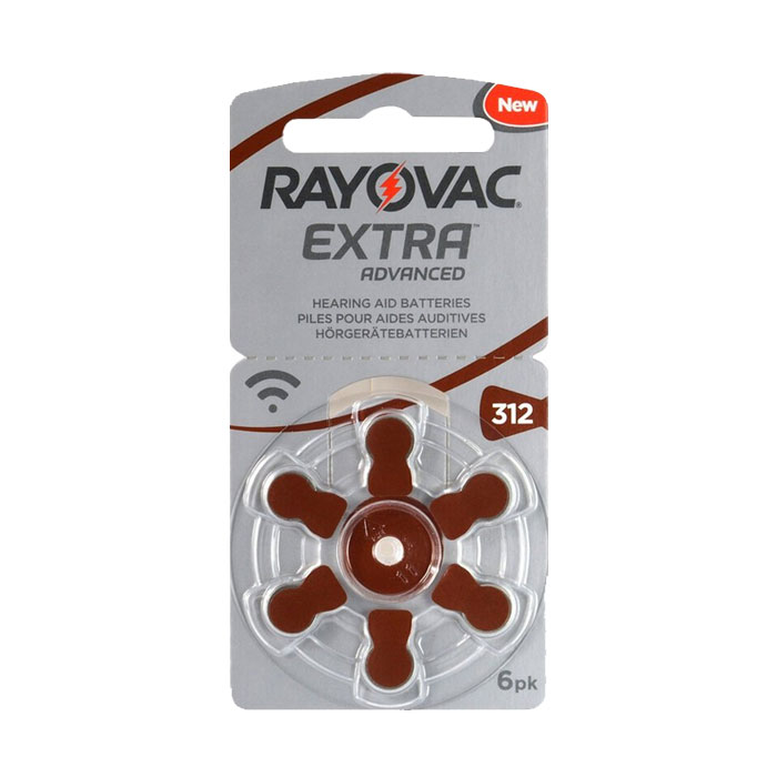 Батарейки Rayovac 312 (PR41) для слуховых аппаратов, 1 блистер (6 батареек)