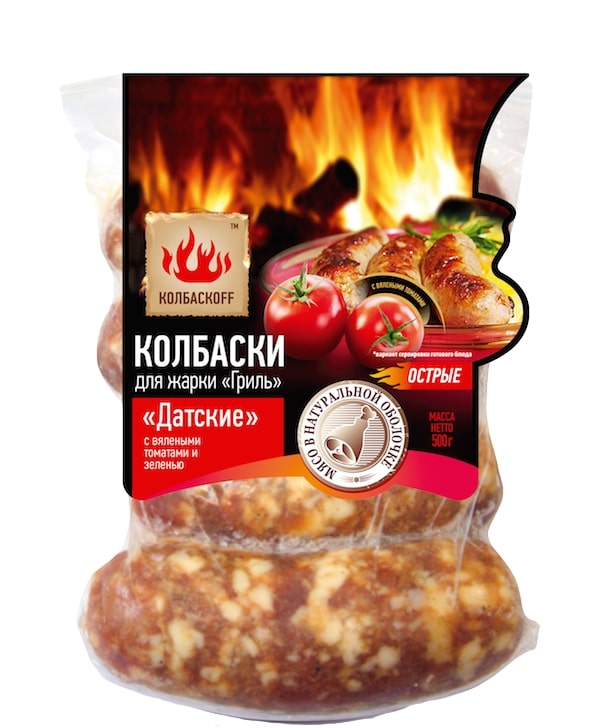 

Колбаски свино-куриные Колбаскоff Датские для жарки с вялеными томатами замороженные 500 г
