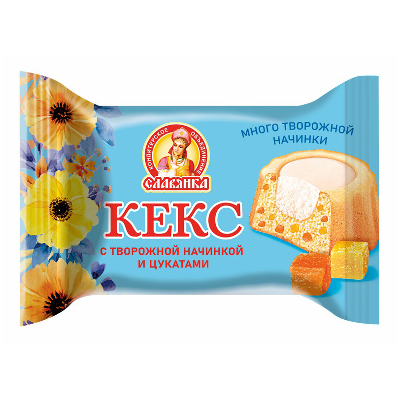 

Кекс Славянка с творожной начинкой и цукатами