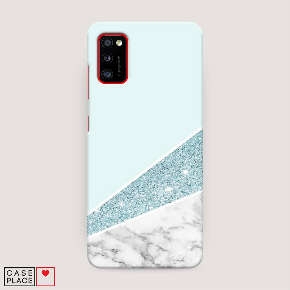 

Пластиковый чехол "Мрамор с голубыми блестками" на Samsung Galaxy A41