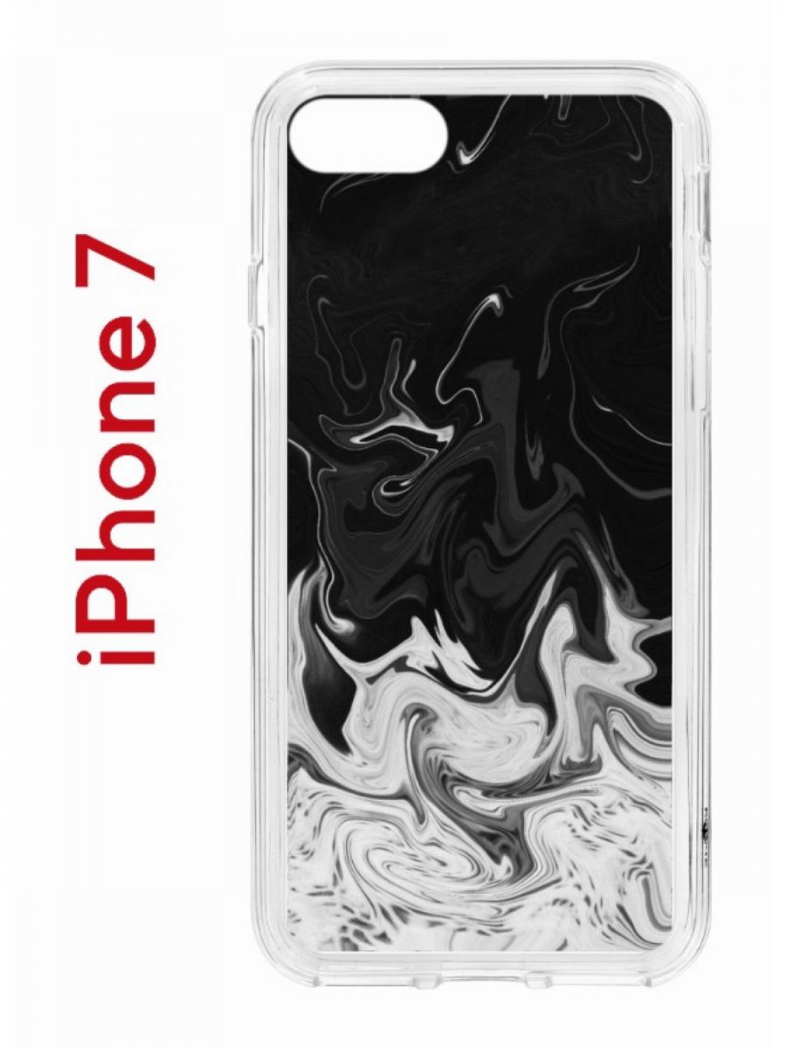 

Чехол на iPhone 7,8,SE 2020 2022 Kruche Print Разводы краски, бампер с защитой камеры, Прозрачный;черный;белый;серый, Айфон 7,8,СЕ 2020 2022