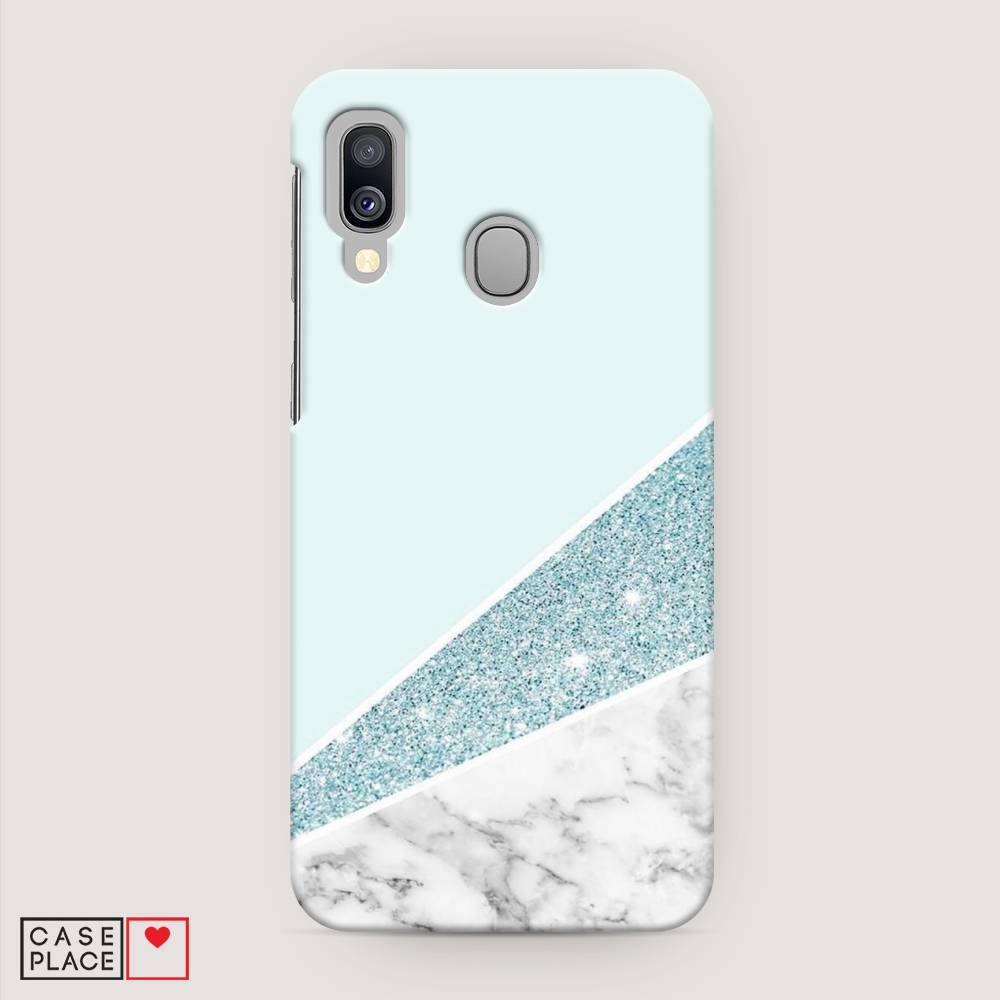 

Пластиковый чехол "Мрамор с голубыми блестками" на Samsung Galaxy A40