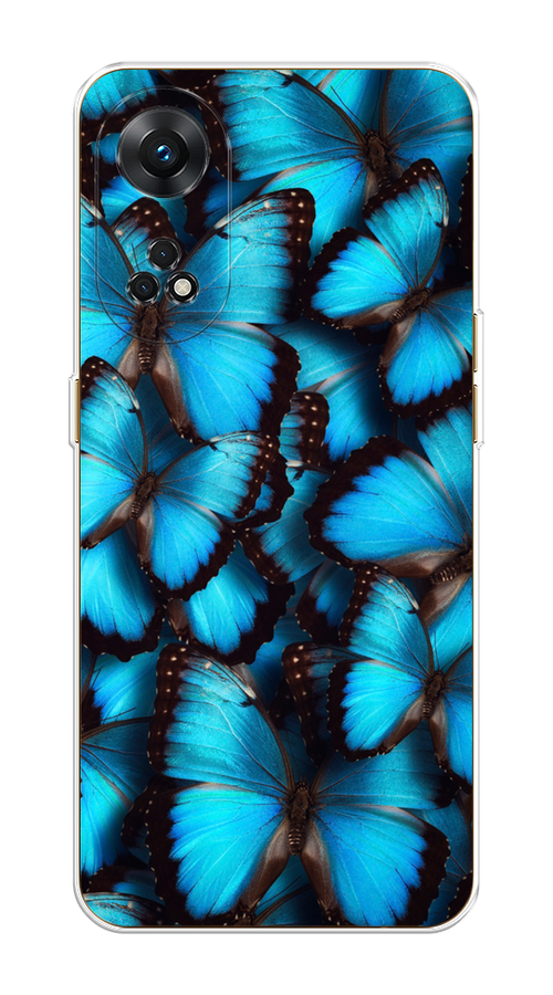 

Чехол на OPPO Reno 8T 4G "Тропическая бабочка 2", Голубой;черный, 2513250-1