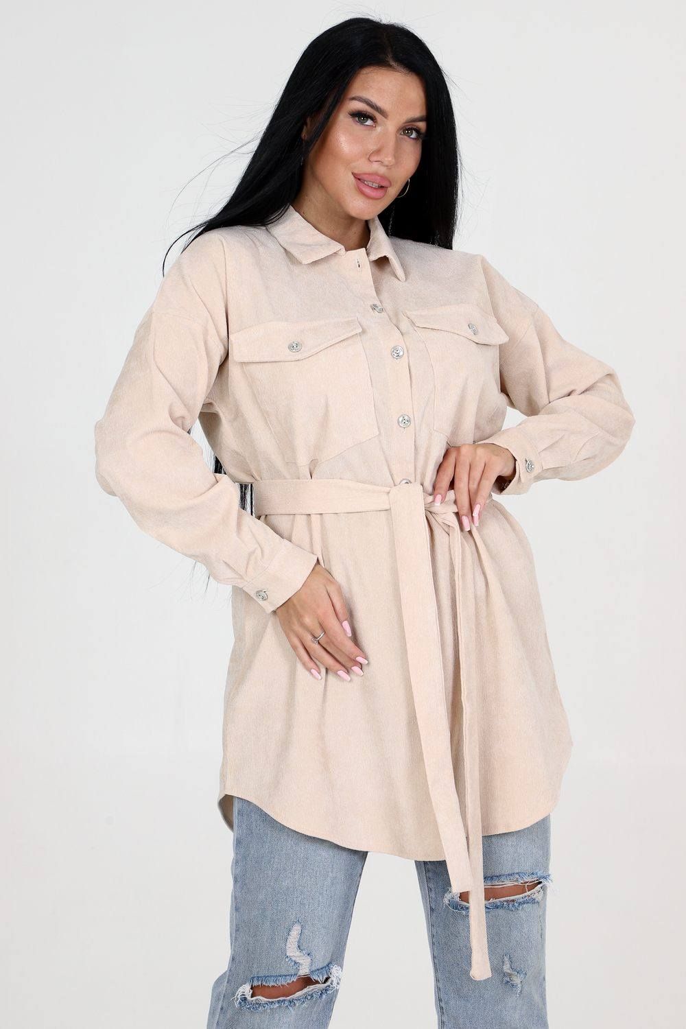 

Рубашка женская ТРИКОТАЖ НАТАЛИ 000003119 бежевая 52 RU, Бежевый, 000003119