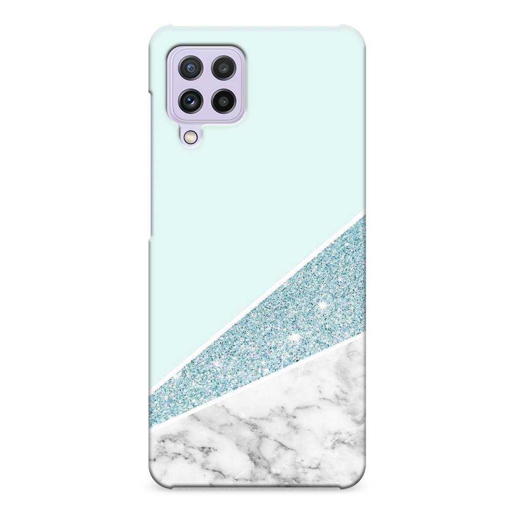 

Пластиковый чехол "Мрамор с голубыми блестками" на Samsung Galaxy A22