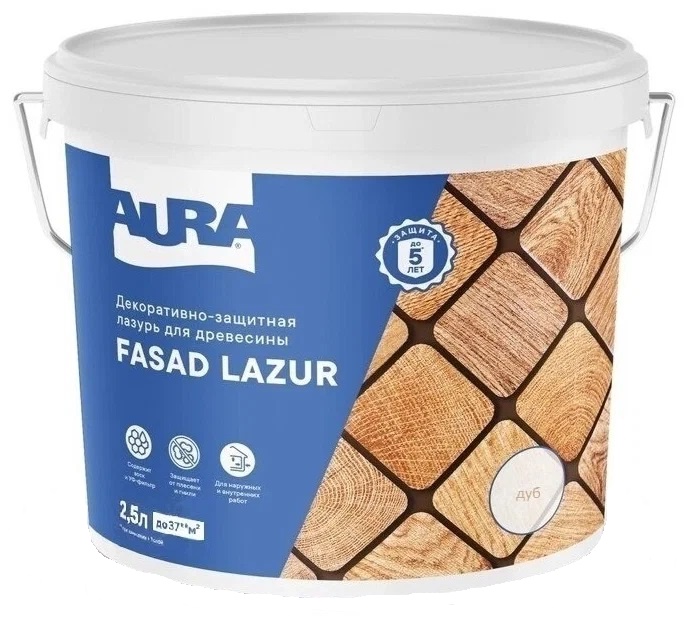 

Антисептик для дерева AURA Fasad Lazur 2,5л дуб, Коричневый