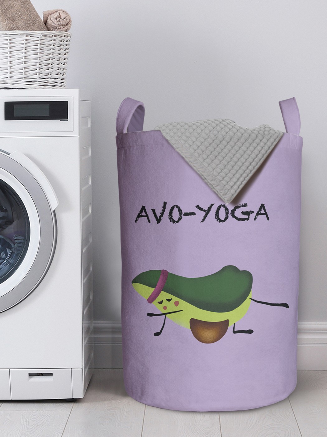 фото Корзина для хранения вещей joyarty "авокадо на йоге" 40x60 см