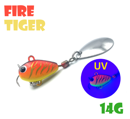 

Тейл-Спиннер Uf-Studio Hurricane 14g #Fire Tiger, Красный;золотистый;желтый, Hurricane