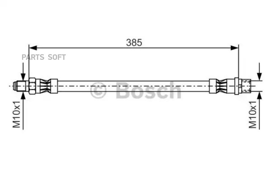 

1 987 476 439_шланг торм. пер. mb w202/w203/w210 1.8-4.3 93> l=387