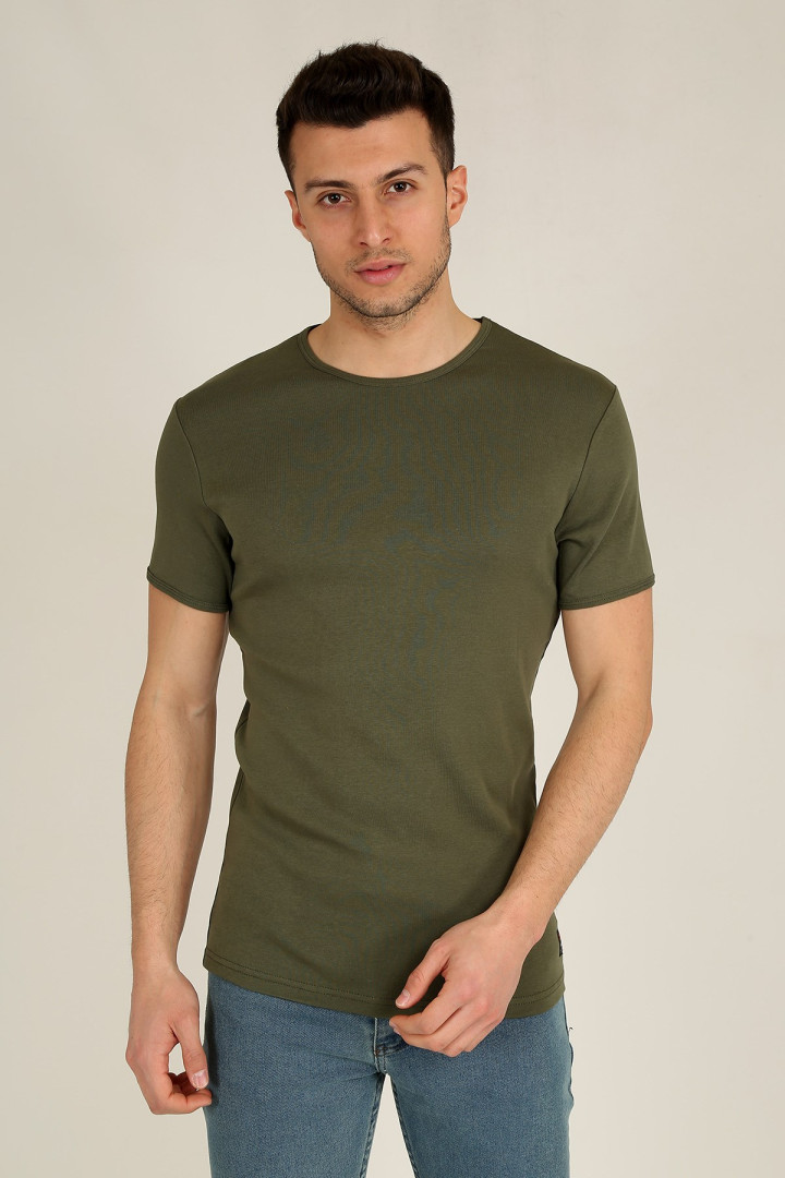 

Футболка мужская Terapi Giyim 24937 хаки XL (товары доставляются из-за рубежа), 24937