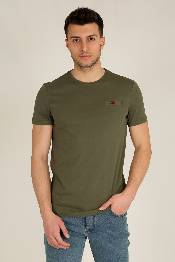

Футболка мужская Terapi Giyim 24925 хаки XS (товары доставляются из-за рубежа), 24925