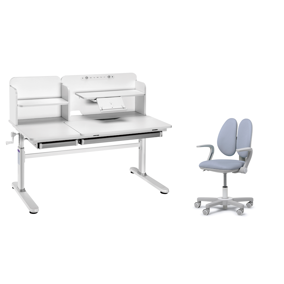 

Растущая парта с надстройкой и кресло с подлокотниками, Iris II+ Mente, Grey Cubby, Iris II+Mente