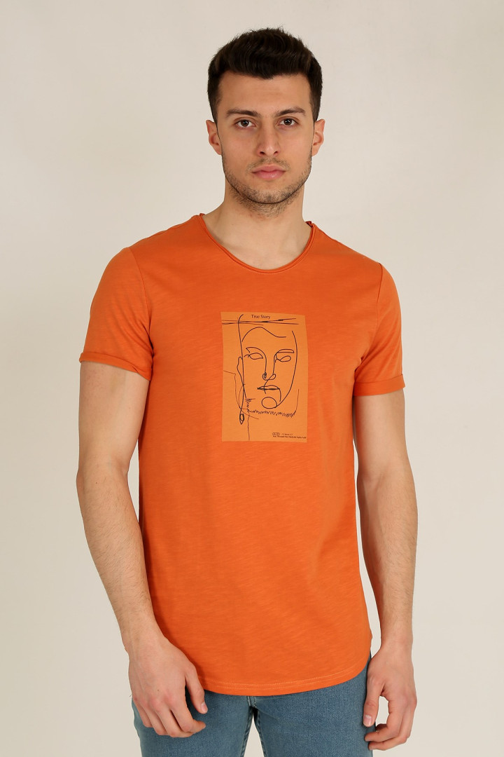 

Футболка мужская Terapi Giyim 24902 коричневая 2XL (товары доставляются из-за рубежа), Коричневый, 24902