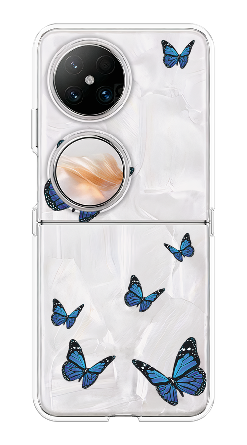 

Чехол на Huawei Pocket 2 "Blue butterflies", Синий;черный, 6123850-1