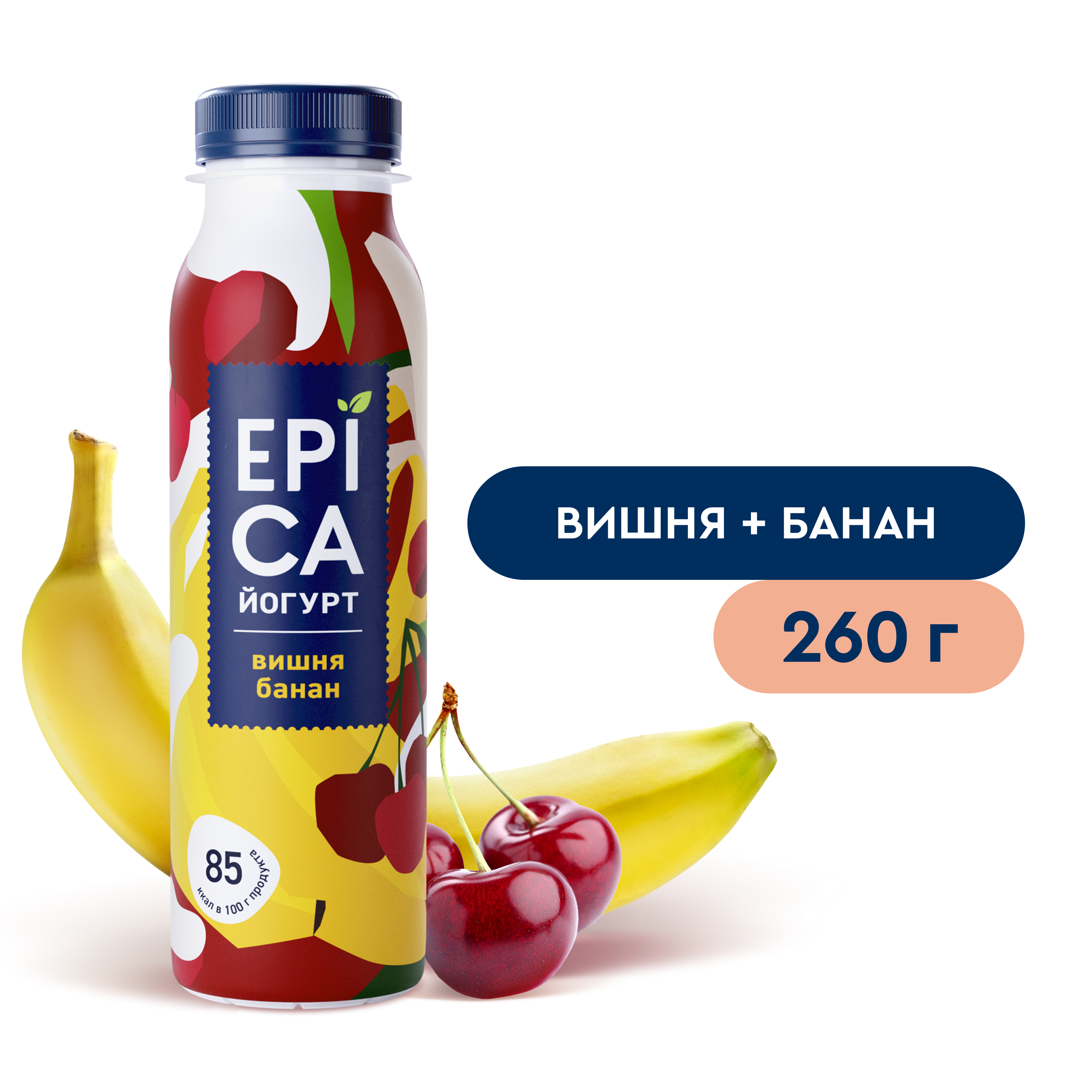 

Питьевой йогурт Epica вишня-банан 2,5% БЗМЖ 260 г