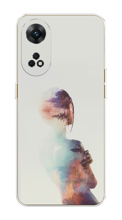 

Чехол на OPPO Reno 8T 4G "Девушка-лес", Розовый;голубой;серый, 2513250-1