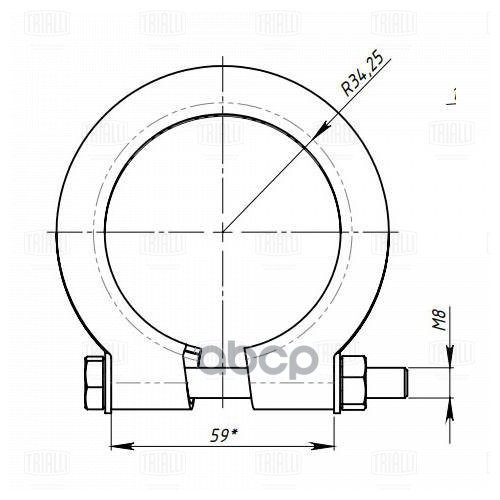 Хомут Глушителя Кольцевой 68мм. Trialli арт. ECLP68