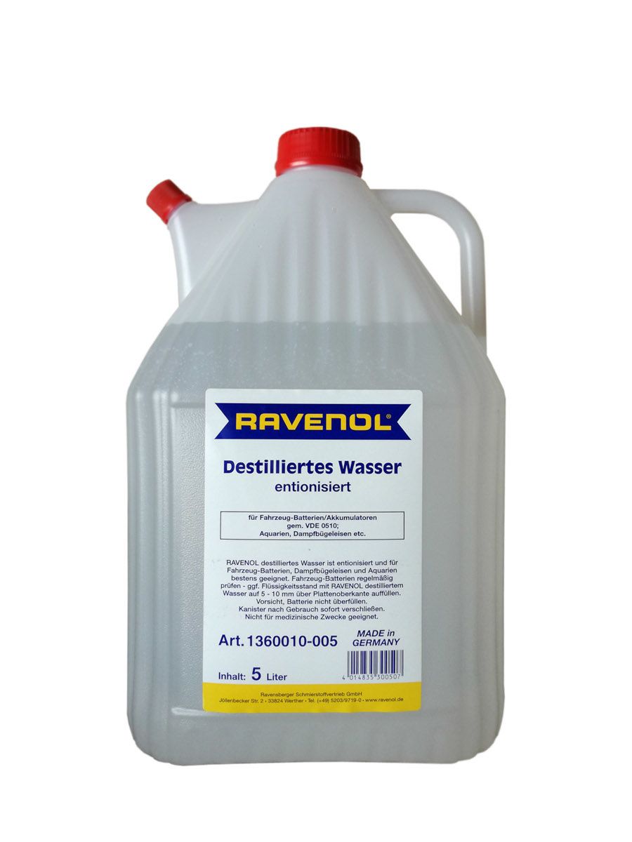 фото Дистиллированная вода ravenol destilliertes wasser (5л) спец.канистра