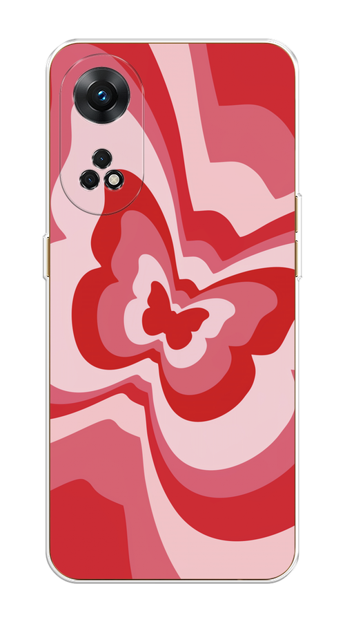 

Чехол на OPPO Reno 8T 4G "Бабочка в стиле хиппи", Красный;розовый, 2513250-1