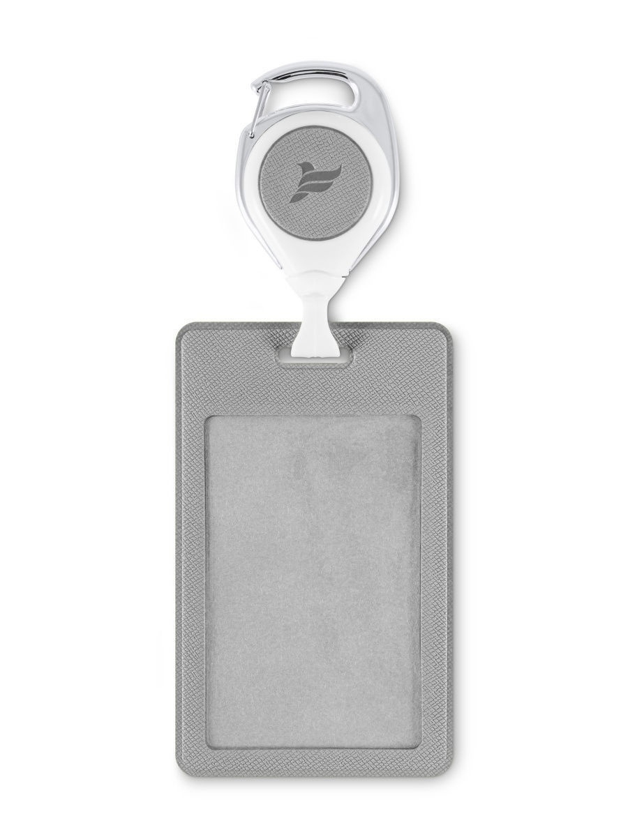 

Держатель для пропуска с рулеткой, бейджа, проездного, Flexpocket, цвет Светло-серый, EK-3V-1RET303