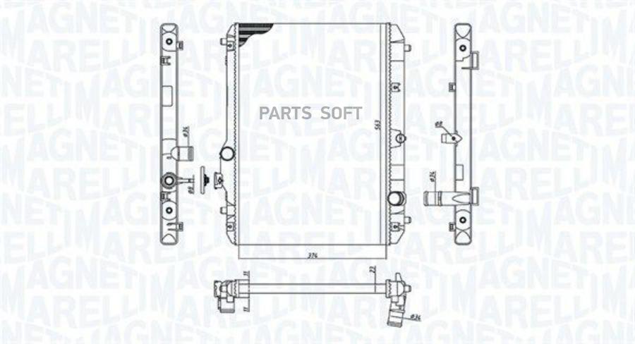 

MAGNETI MARELLI 350213198600 350213198600_Радиатор 1шт