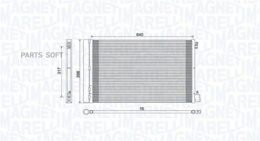 

MAGNETI MARELLI 350203779000 Радиатор кондиционера 1шт